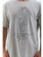 Unisex Oversize Taşlı Bisiklet Yaka T-Shirt - Gri 5