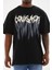 Unisex Baskılı Oversize T-Shirt - Siyah 1