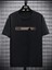 Baskılı Oversize Bisiklet Yaka T-Shirt - Siyah 1