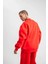 Uzun Kol Bisiklet Yaka Basic Sweatshirt - Kırmızı 4