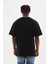 Unisex Baskılı Oversize T-Shirt - Siyah 3