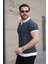 Erkek Kısa Kollu Çizgi Desenli Örme Kumaş Tshirt 1