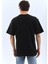 Unisex Oversize Taşlı Bisiklet Yaka T-Shirt - Siyah 4