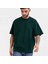 Unisex Basic Bisiklet Yaka Oversize T-Shirt - Haki 2