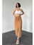 Camel Gabardin Boyamalı Püsküllü Etek 2