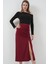 8033 Sandy Yırtmaçlı Etek - Bordo 3