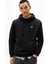 Erkek Reg Badge Kapüşonlu Sweatshirt - Siyah 1