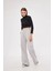 Kargo Cepli Palazzo Oversize Kesim Iki Iplik Bol Paça Eşofman Altı Pantalon - Gri 3