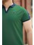 Haki Nakışlı V Polo Yaka Kısa Kollu TIŞÖRT-2524 3