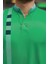 Yeşil Baskı Detaylı Polo Yaka Kısa Kollu Tişört -2519 3