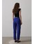 Kemerli Havuç Pantolon - Saks 4