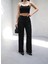 Arkasi Lasti̇kli̇ Pi̇leli̇ Dökümlü Wide Leg Pantolon 3