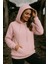 Kadın Uzun Kollu Kapşonlu Bağcıklı Cepli Capitone Sweatshirt 1