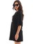 Unisex Bisiklet Yaka Baskılı Oversize T-Shirt - Siyah 4