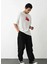 Unisex Bisiklet Yaka Baskılı Oversize T-Shirt - Siyah 5