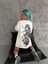 Unisex Baskılı Oversize T-Shirt - Beyaz 2