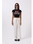 Nakış Detay Baskılı Crop T-Shirt 2