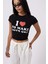 Nakış Detay Baskılı Crop T-Shirt 4