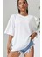 Unisex Baskılı Oversize T-Shirt - Beyaz 3