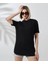 Unisex Bisiklet Yaka Slim Fit T-Shirt - Siyah 1