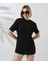 Unisex Bisiklet Yaka Slim Fit T-Shirt - Siyah 4