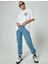 Unisex Baskılı Oversize T-Shirt - Beyaz 3
