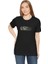 Unisex Bisiklet Yaka Baskılı T-Shirt - Siyah 1