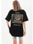 Unisex Baskılı Oversize T-Shirt - Siyah 4