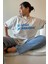 Unisex Baskılı Oversize T-Shirt - Beyaz 5