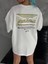 Unisex Baskılı Oversize T-Shirt - Beyaz 2