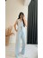 Beauty Beli Düğmeli Kumaş Pantalon Mavi 5