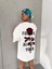 Unisex Bisiklet Yaka Baskılı Oversize T-Shirt - Beyaz 3