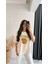 Ganni Yazılı Baskılı Pamuklu Basic Tshirt Ekru Sarı 4