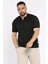 Erkek Polo Yaka Yarım Fermuarlı Kendinden Desenli Tişört P-00017366 1