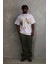 Unisex Baskılı Oversize T-Shirt - Beyaz 5