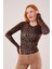 Leopar Desen Basic Bluz 1