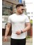 Erkek Bisiklet Yaka Çizgi Desenli Ribanalı Kısa Kollu Tshirt 1