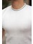 Erkek Bisiklet Yaka Çizgi Desenli Ribanalı Kısa Kollu Tshirt 3