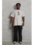 Unisex Oversize Baskılı Bisiklet Yaka T-Shirt - Gri 5
