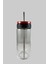 Vakumlu Kapaklı Metal Pipetli Cam Kavanoz Bardak 0,5ml Kırmızı Cam Matara 1