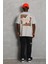 Unisex Oversize Baskılı Bisiklet Yaka T-Shirt - Gri 5