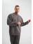 Uzun Kol Bisiklet Yaka Basic Sweatshirt - Füme 5