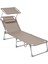Songmıcs GCB192K01 Şezlong, Katlanabilir, 193 x 53 x 29 Cm, Taşıma Kapasitesi 150 Kg, Güneşlik ve Eğilebilir Sırtlık, Bahçe, Havuz, Teras Için, Boz Kahverengi 1