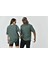 Unisex Basic Bisiklet Yaka Oversize T-Shirt - Haki 2