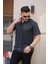 Erkek Yakalı Mini Jakarlı Kısa Kollu T-Shirt 1
