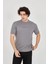 Unisex Jakar Kumaş Slim Fit T-Shirt - Boyalı Gri 2