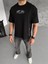 Unisex Baskılı Oversize T-Shirt - Siyah 3