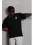 Unisex Oversize Baskılı Bisiklet Yaka T-Shirt - Siyah 4