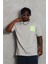 Unisex Oversize Baskılı Bisiklet Yaka T-Shirt - Gri 3