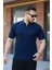 Erkek Fermuarlı Yakalı Kısa Kollu Tshirt 1